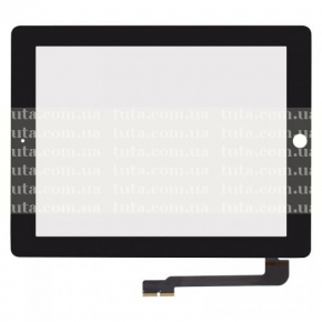 Сенсорный экран (тачскрин) для Apple Ipad 4 с защитным стеклом, черный